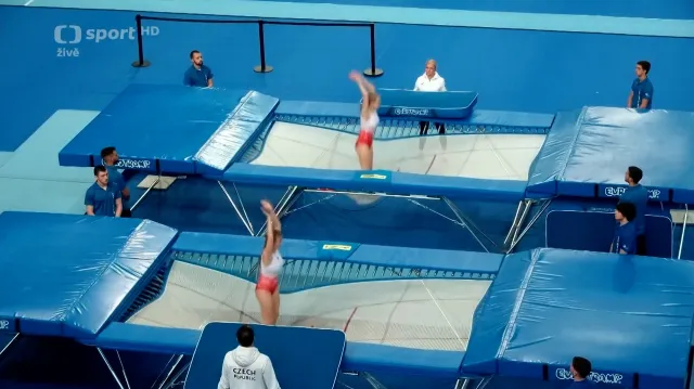 Juříčková s Hrudovou skončily osmé na ME ve skocích na trampolíně