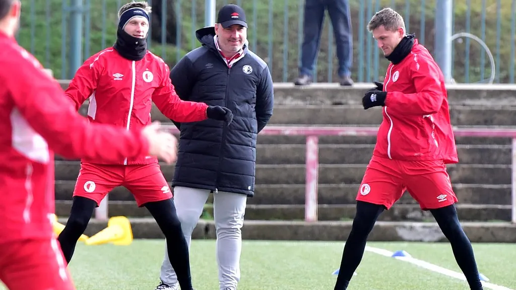 Jindřich Trpišovský na prvním tréninku Slavie