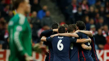 Slavící hráči Atlétika Madrid