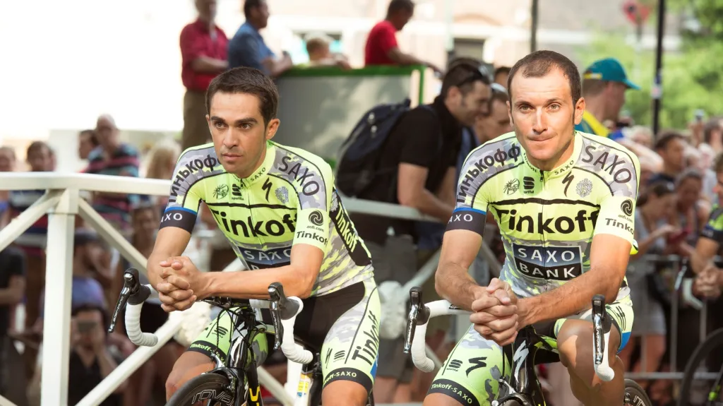 Ivan Basso (vpravo) a Alberto Contador