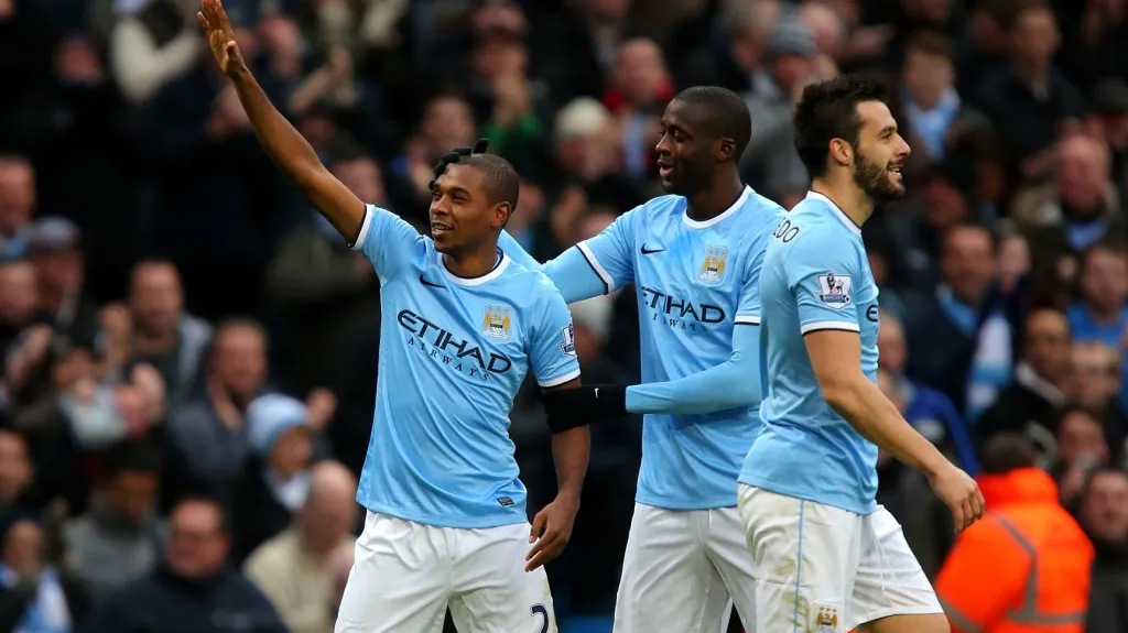 Radující se fotbalisté Manchsteru City