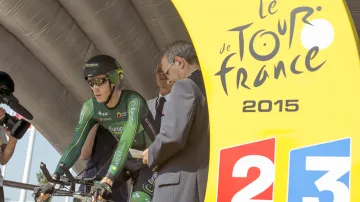 Pierre Rolland na startu časovky