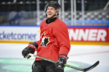 Sidney Crosby na tréninku před MS
