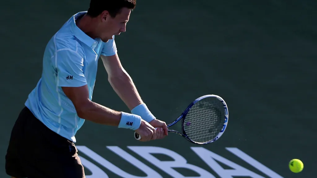 Tomáš Berdych na turnaji v Dubaji