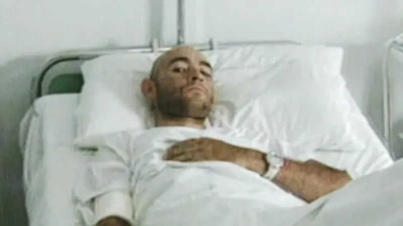 Marco Pantani v nemocnici po pádu v závodě Milán-Turín