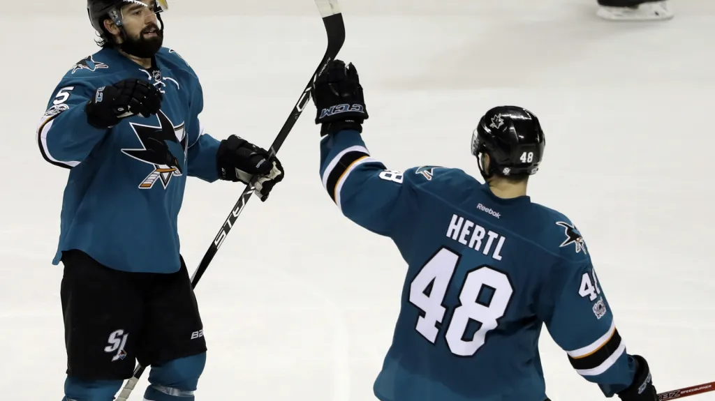 Tomáš Hertl se raduje z branky