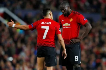 Alexis Sánchez a Romelu Lukaku v dresu Manchesteru United