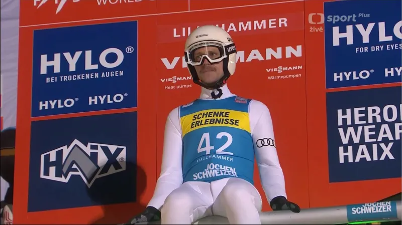 Skok Romana Koudelky v prvním kole v Lillehammeru