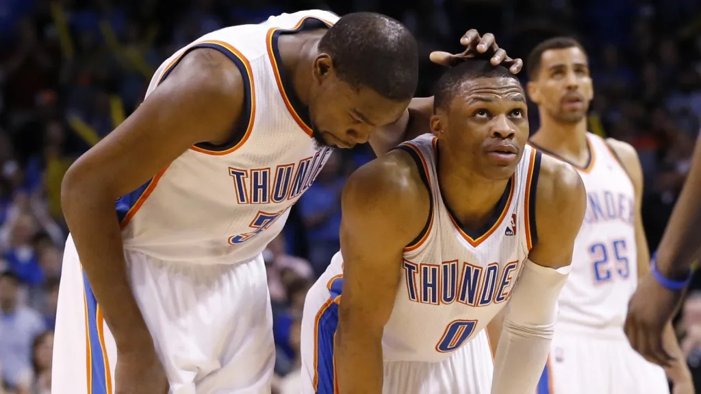 Kevin Durant a  Russell Westbrook z Oklahomy