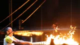 Olympijský oheň nad Riem hoří. O jeho zapálení se postaral de Lima