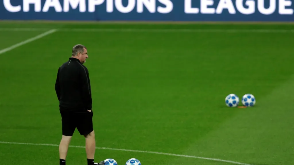 Kouč Plzně Pavel Vrba na tréninku před utkáním Ligy mistrů