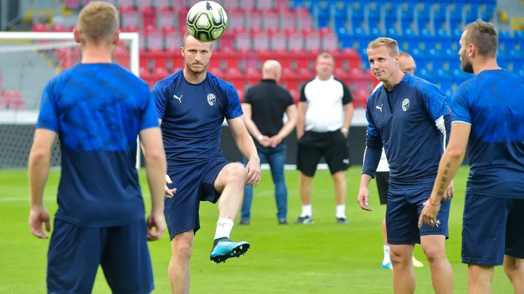 Trénink fotbalistů Plzně před 2. předkolem Ligy mistrů