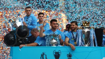 Fotbalisté Manchesteru City mají za sebou velkolepou oslavu