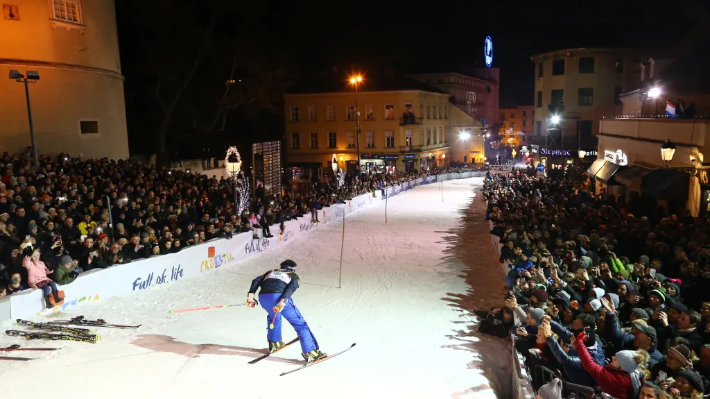 Lyžařská exhibice v Záhřebu