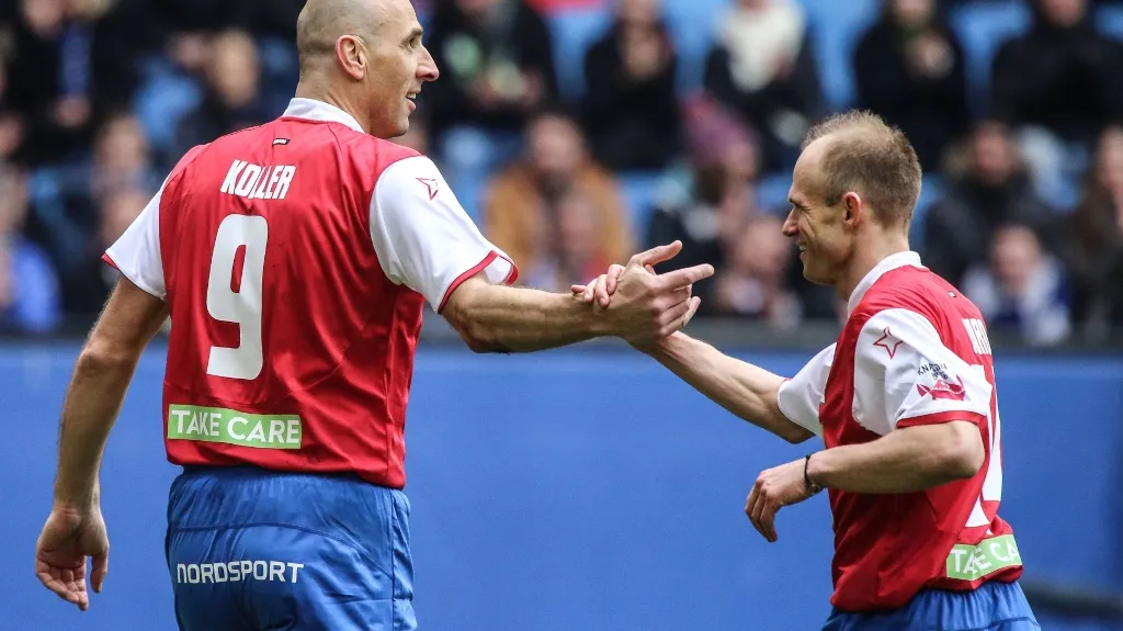 Jan Koller s Davidem Jarolímem