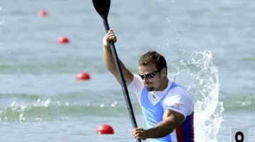 Filib Šváb ve finále K1 na 100 metrů