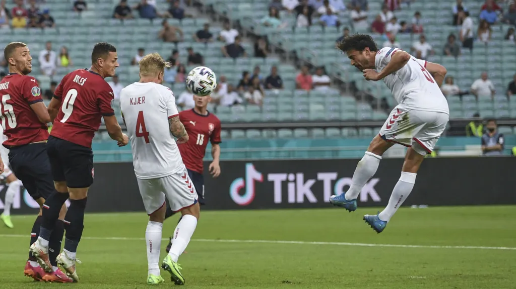 Česko - Dánsko, Thomas Delaney dává gól
