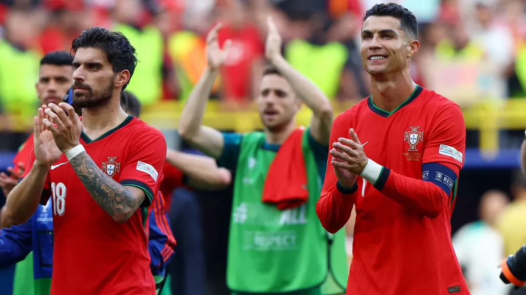 Radost Cristiana Ronalda po vítězství nad Tureckem