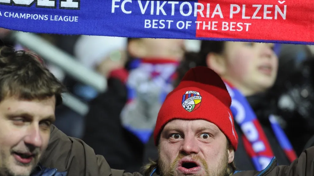 Fanoušci Plzně na odvetném utkání s Neapolí