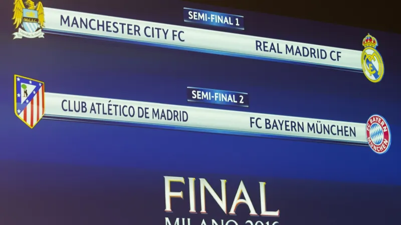 V semifinále LM se utká City s Realem a Atlético s Bayernem