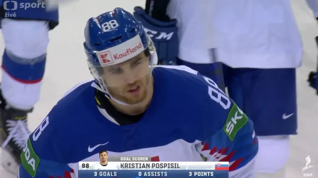 Gól v utkání Slovensko – Česko: Pospíšil – 3:6 (59. min.)