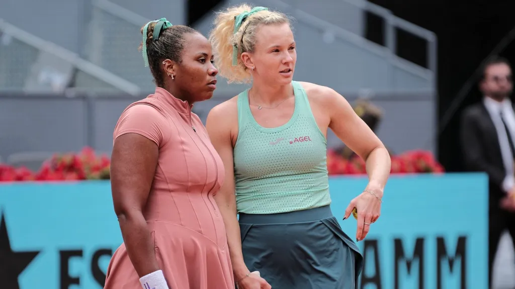 Kateřina Siniaková s Taylor Townsendovou ve finále turnaje v Miami