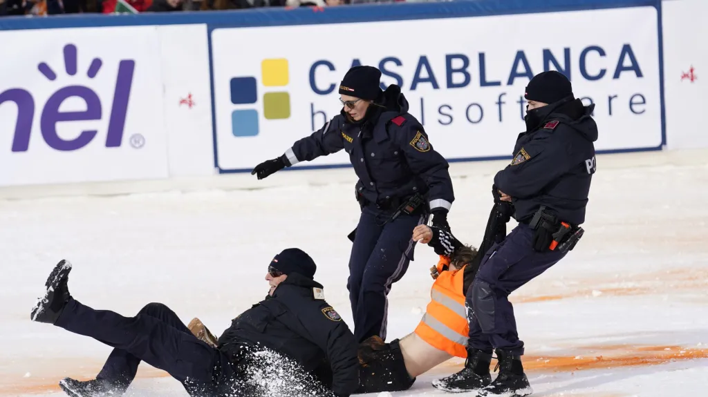 Klimatický protest během SP v rakouském Gurglu