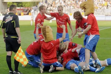 Hráči Viktorie Plzeň slaví první titul