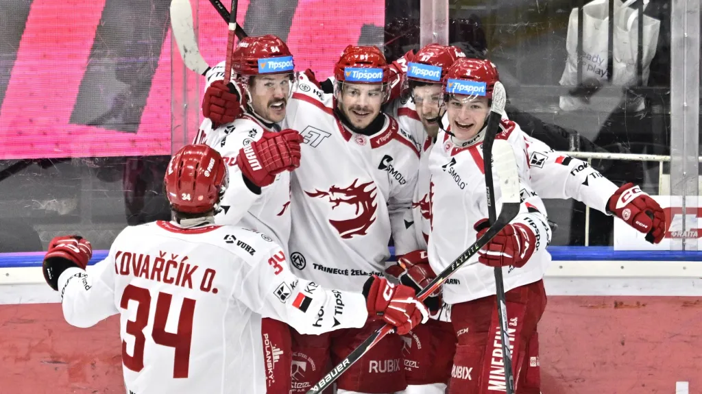 Radost hokejistů Třince
