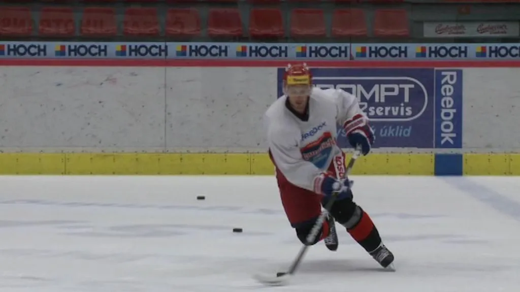 Radek Martínek na tréninku Budějovic