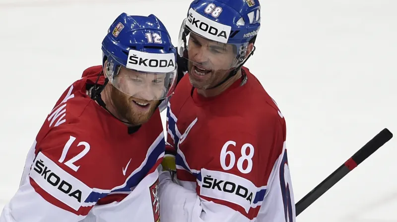 Jiří Novotný s Jaromírem Jágrem