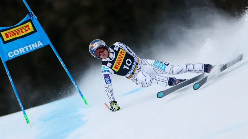 Jízda Ester Ledecké v super-G v Cortině d'Ampezzo