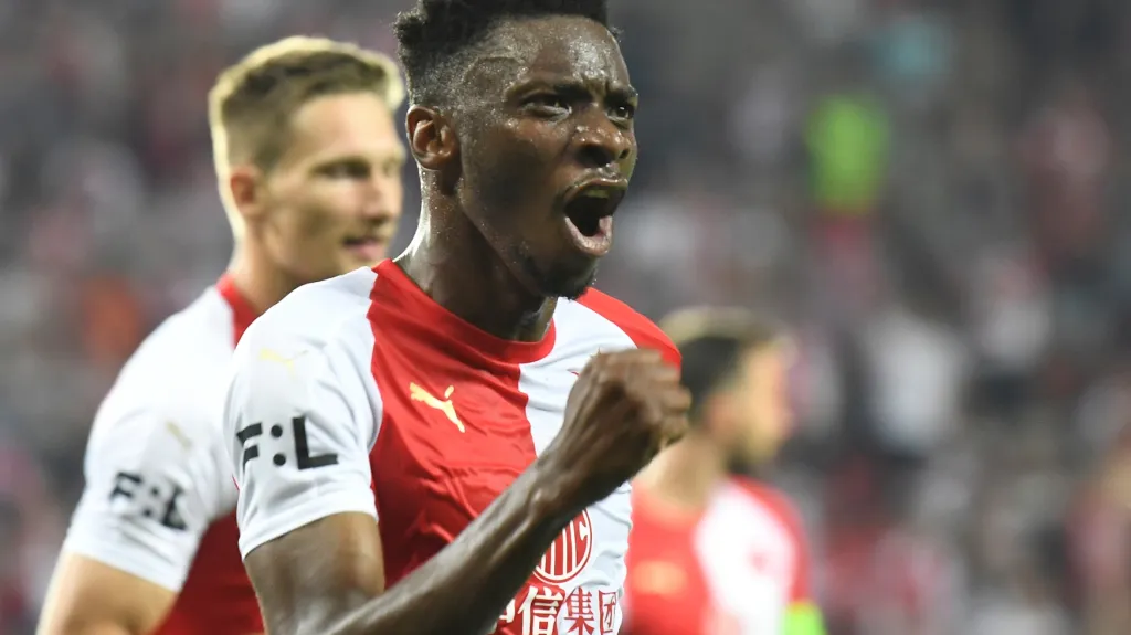 Slavící Ibrahim Traoré ze Slavie