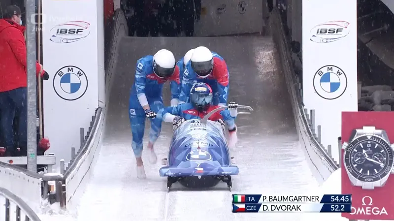 Druhá jízda českého čtyřbobu v Königssee