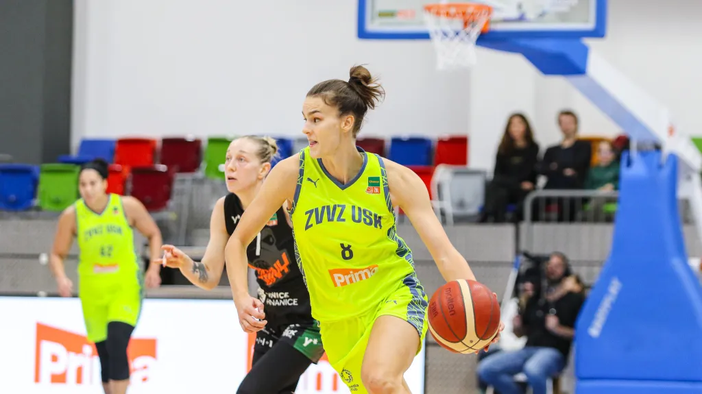 Voráčková v utkání ZVVZ USK Praha – Žabiny Brno