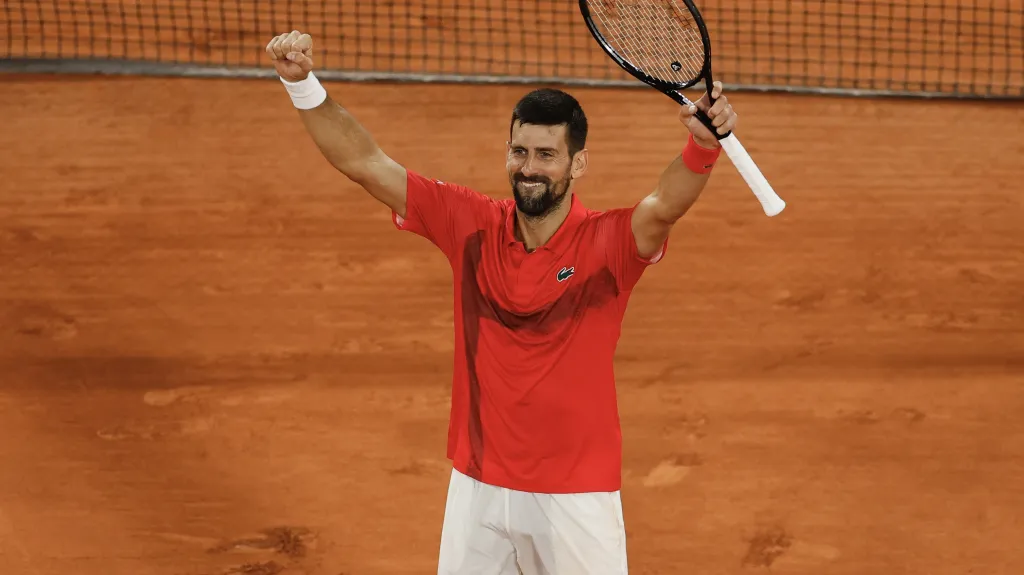 Novak Djokovič se raduje z postupu na Roland Garros