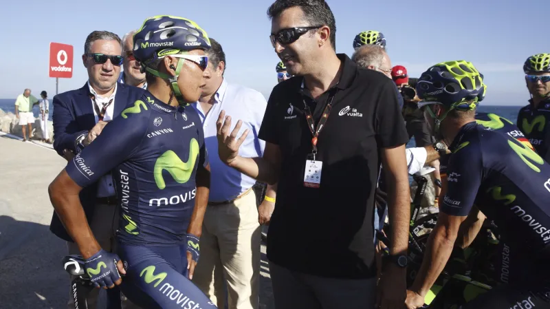 Nairo Quintana s ředitelem Vuelty Javierem Guillenem