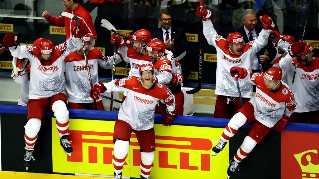 Radost hokejistů Dánska