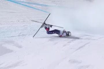 Pád Lindsey Vonnové v olympijském sjezdu