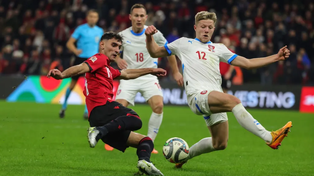 Lukáš Červ v utkání s Albánií