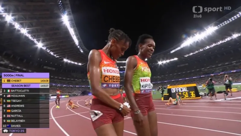 Souboj Chebtová vs. Kipyegonová v závěru závodu na 5000 m