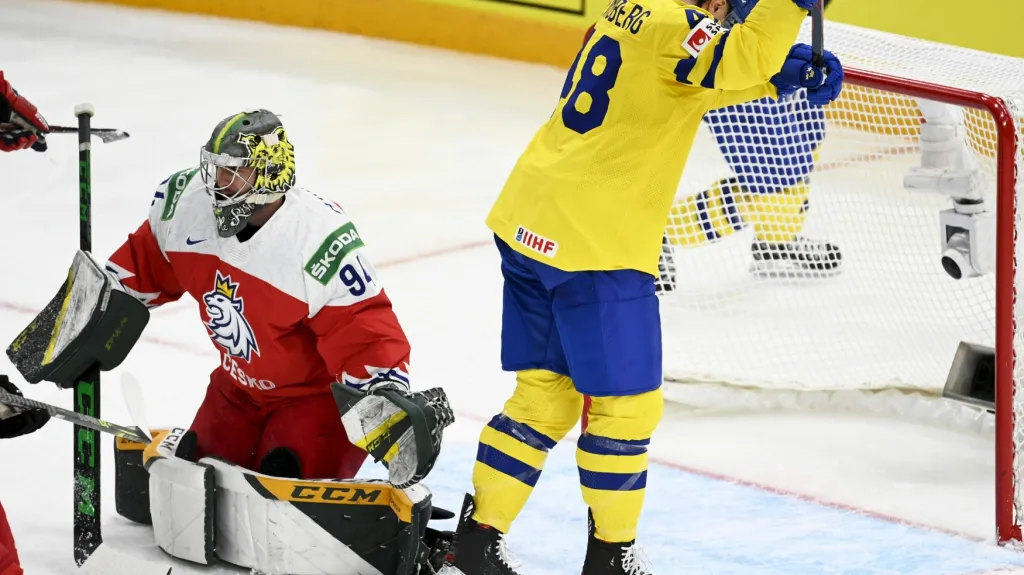 Marek Langhamer inkasuje v utkání proti Švédsku