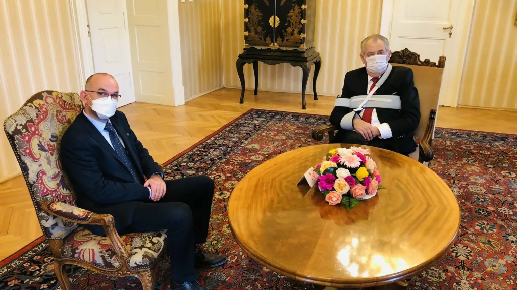 Jan Blatný na jednání s Milošem Zemanem