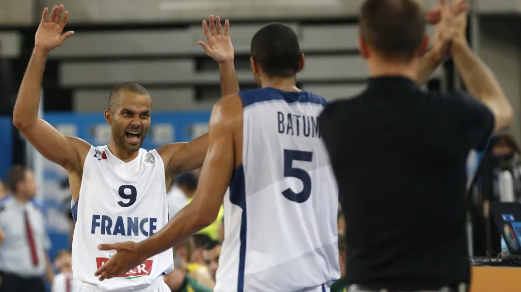 Slavící basketbalisté Francie 