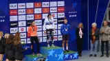 Medailový ceremoniál ME v cyklokrosu po závodě žen