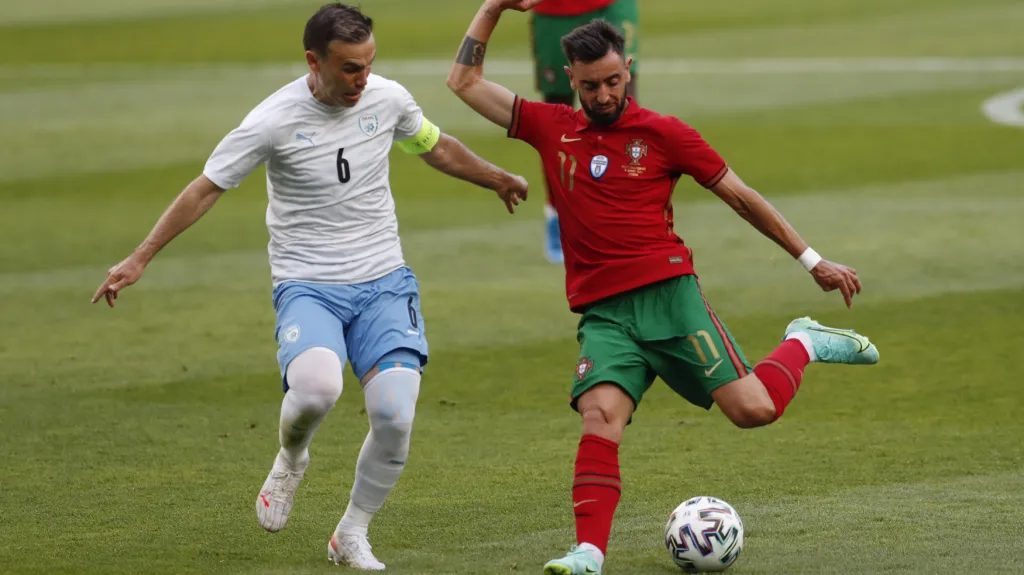 Bruno Fernandes v zápase Portugalsko - Izrael