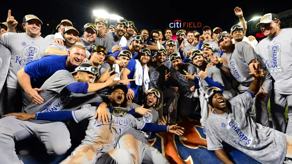 Baseballisté Kansasu City slaví triumf ve Světové sérii