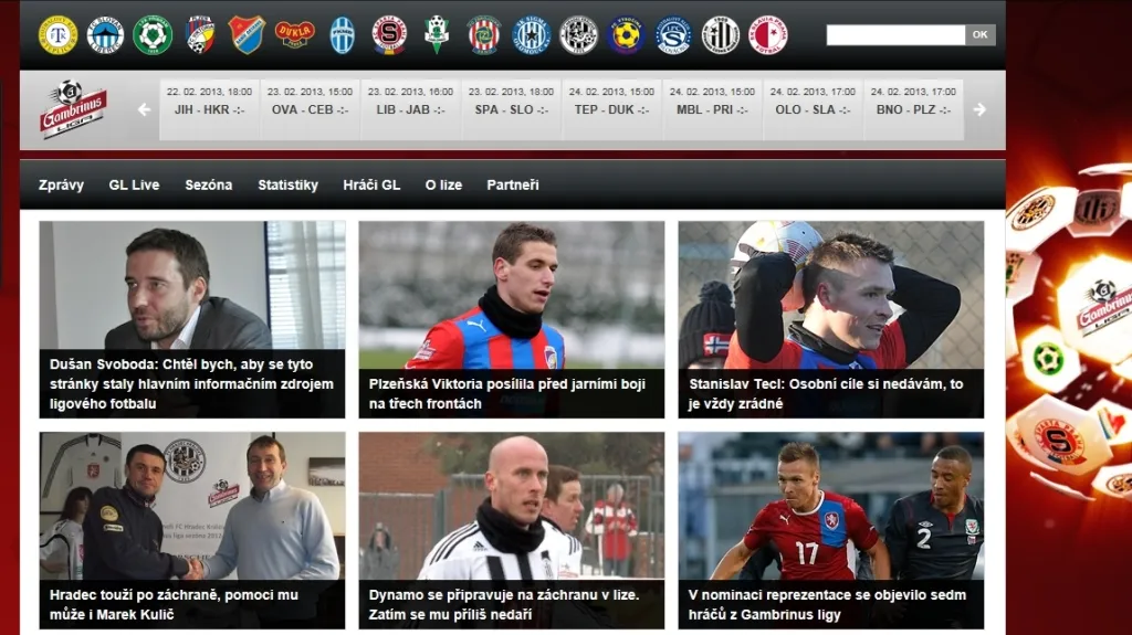 Nový web Gambrinus ligy