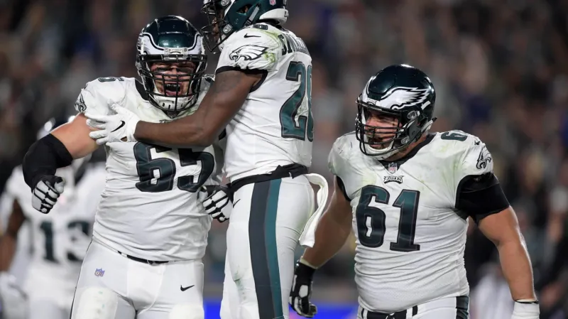 Radost hráčů Philadelphie Eagles