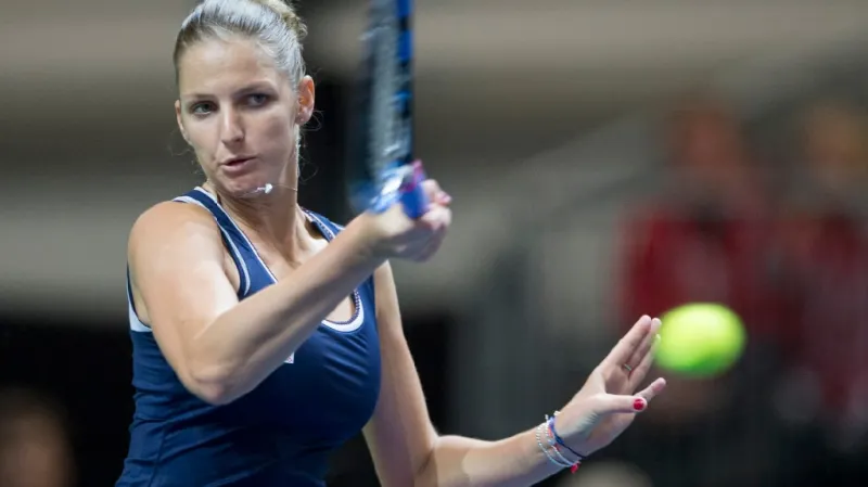 Karolína Plíšková v utkání se Švýcarskem